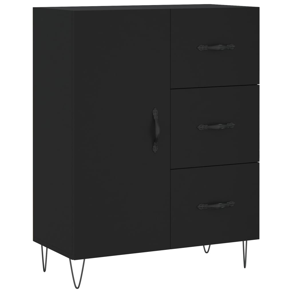 Buffet haut Noir 69,5x34x180 cm Bois d'ingénierie - XIOS