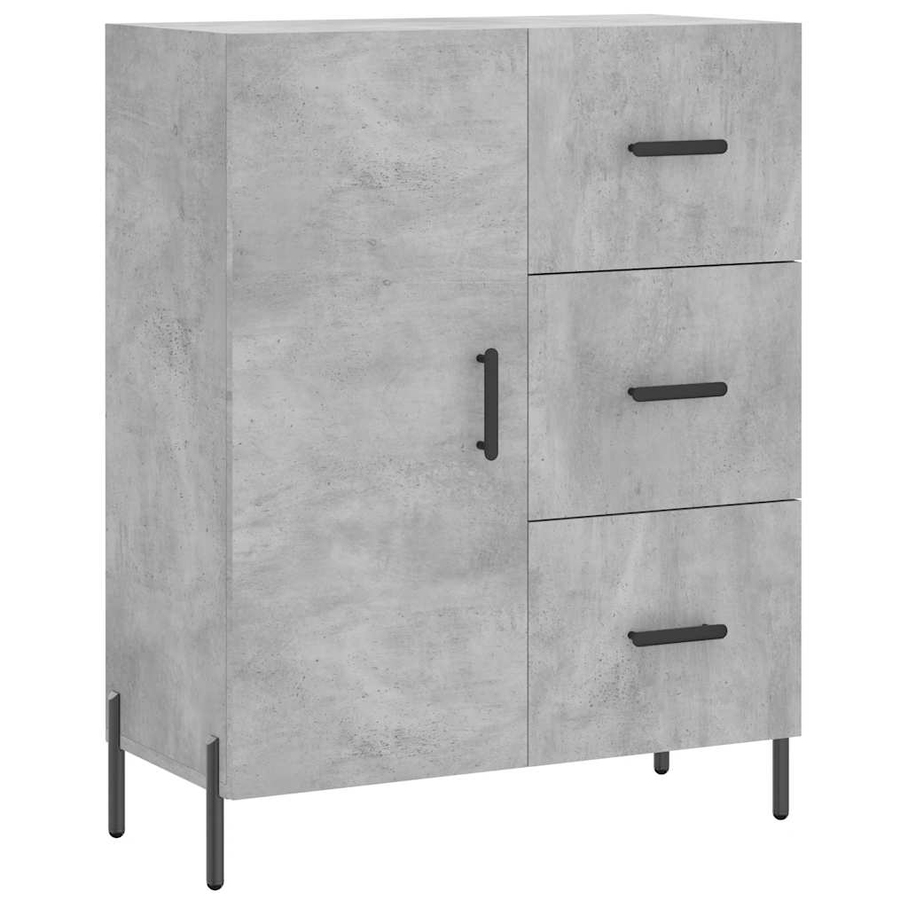 Buffet haut Gris béton 69,5x34x180 cm Bois d'ingénierie - XIOS