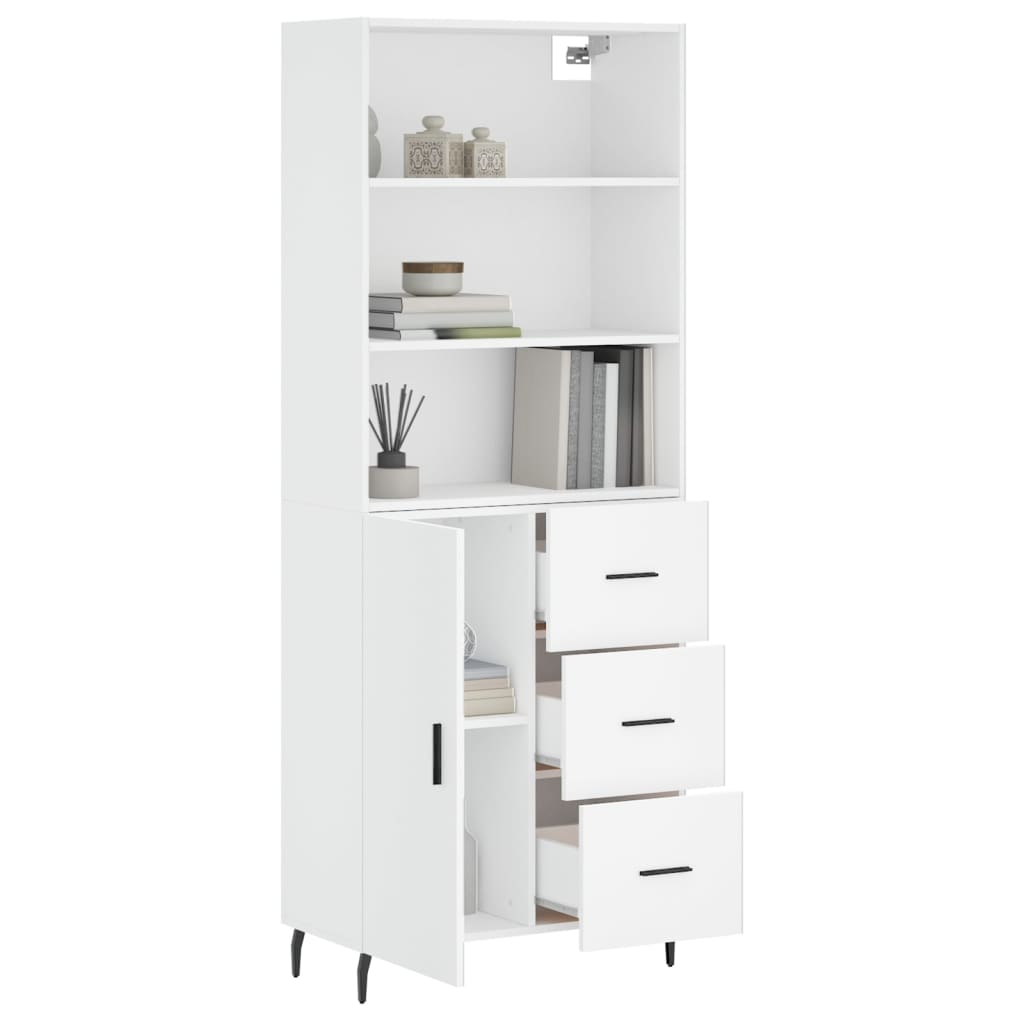 Buffet haut Blanc 69,5x34x180 cm Bois d'ingénierie - XIOS