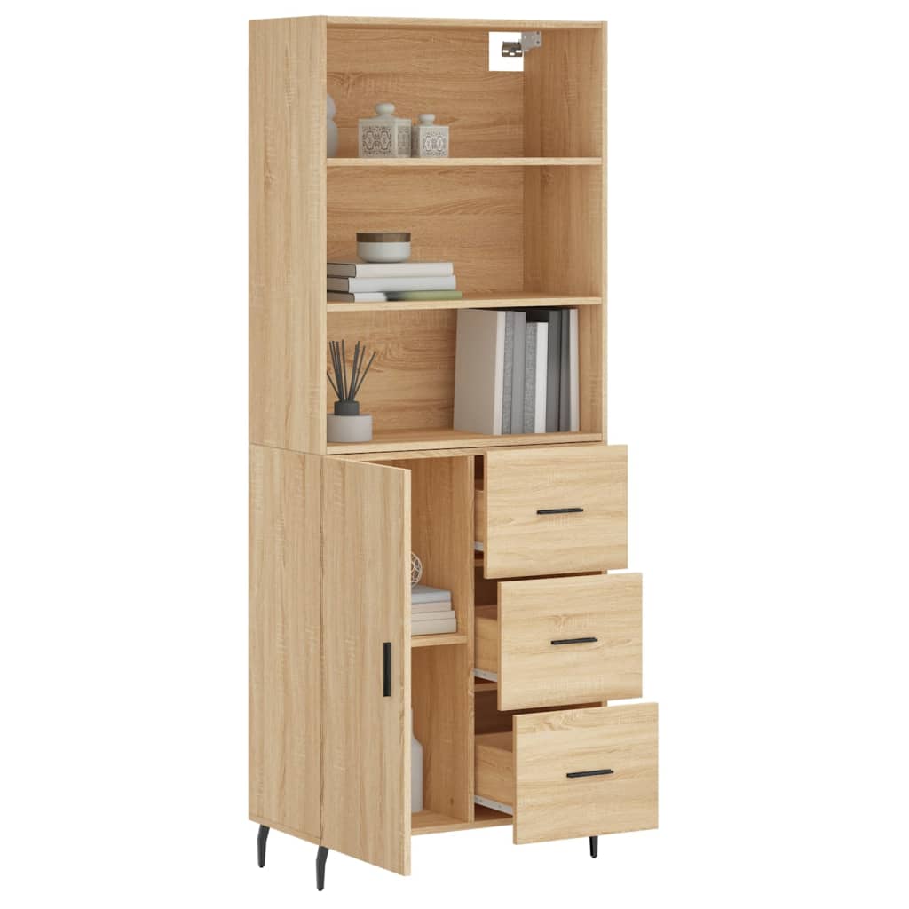 Buffet haut Chêne sonoma 69,5x34x180 cm Bois d'ingénierie - XIOS