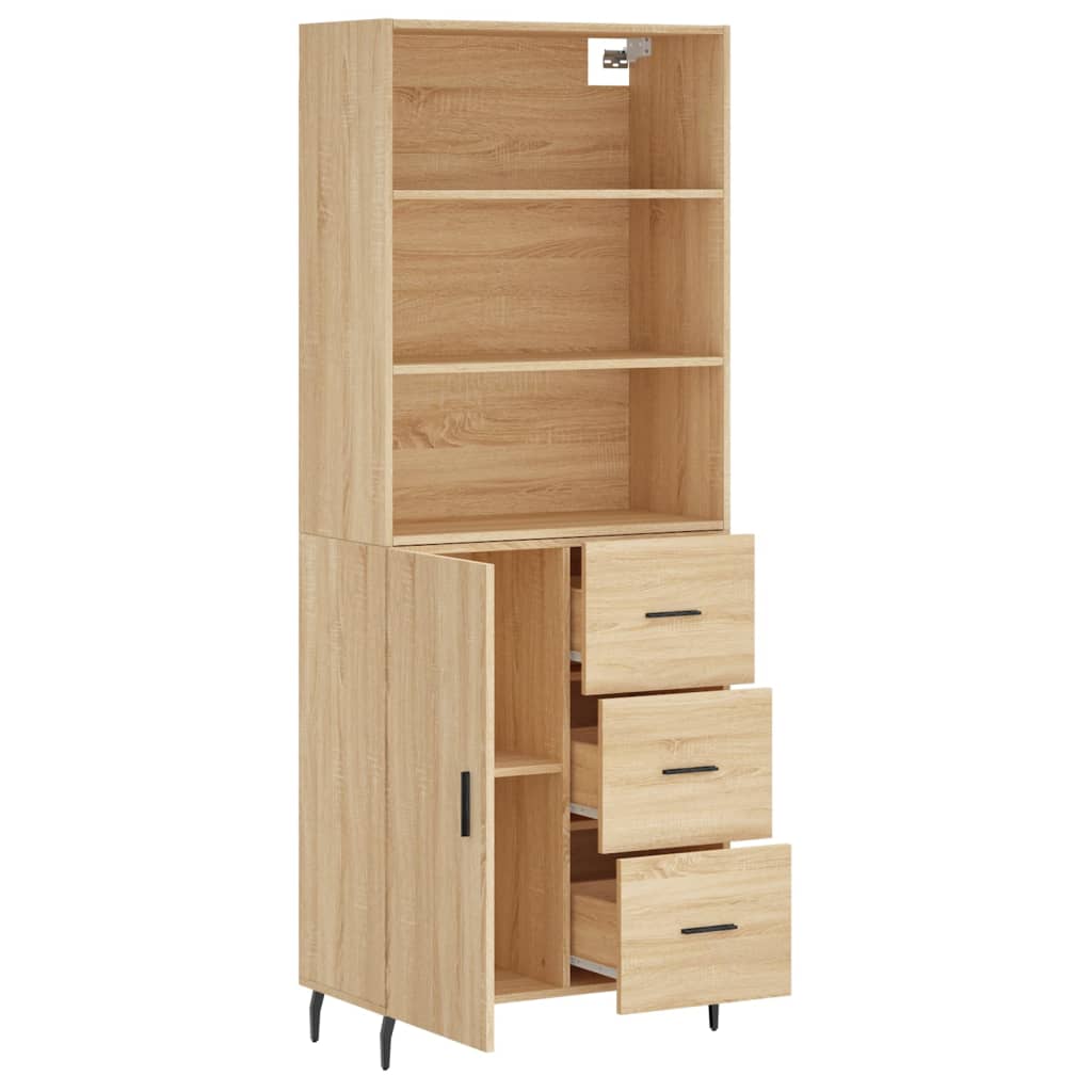 Buffet haut Chêne sonoma 69,5x34x180 cm Bois d'ingénierie - XIOS