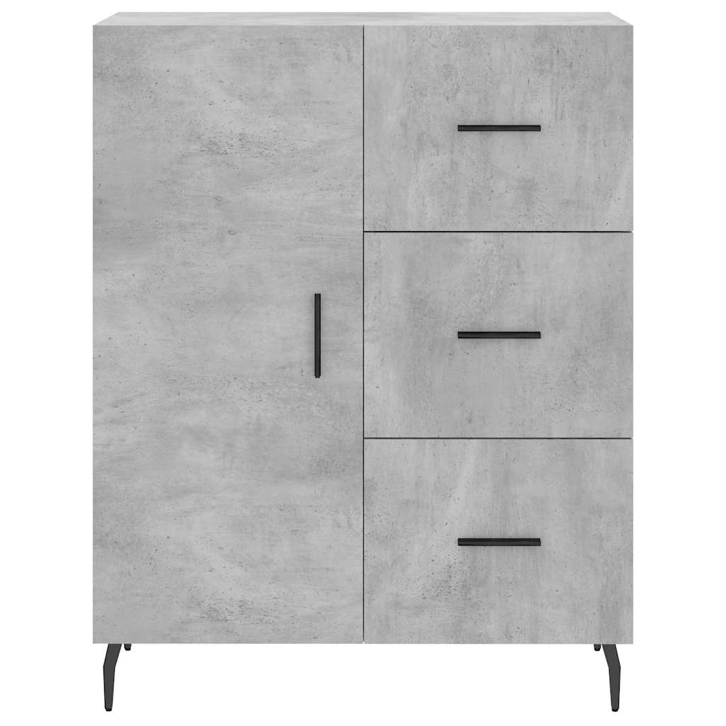 Buffet haut Gris béton 69,5x34x180 cm Bois d'ingénierie - XIOS