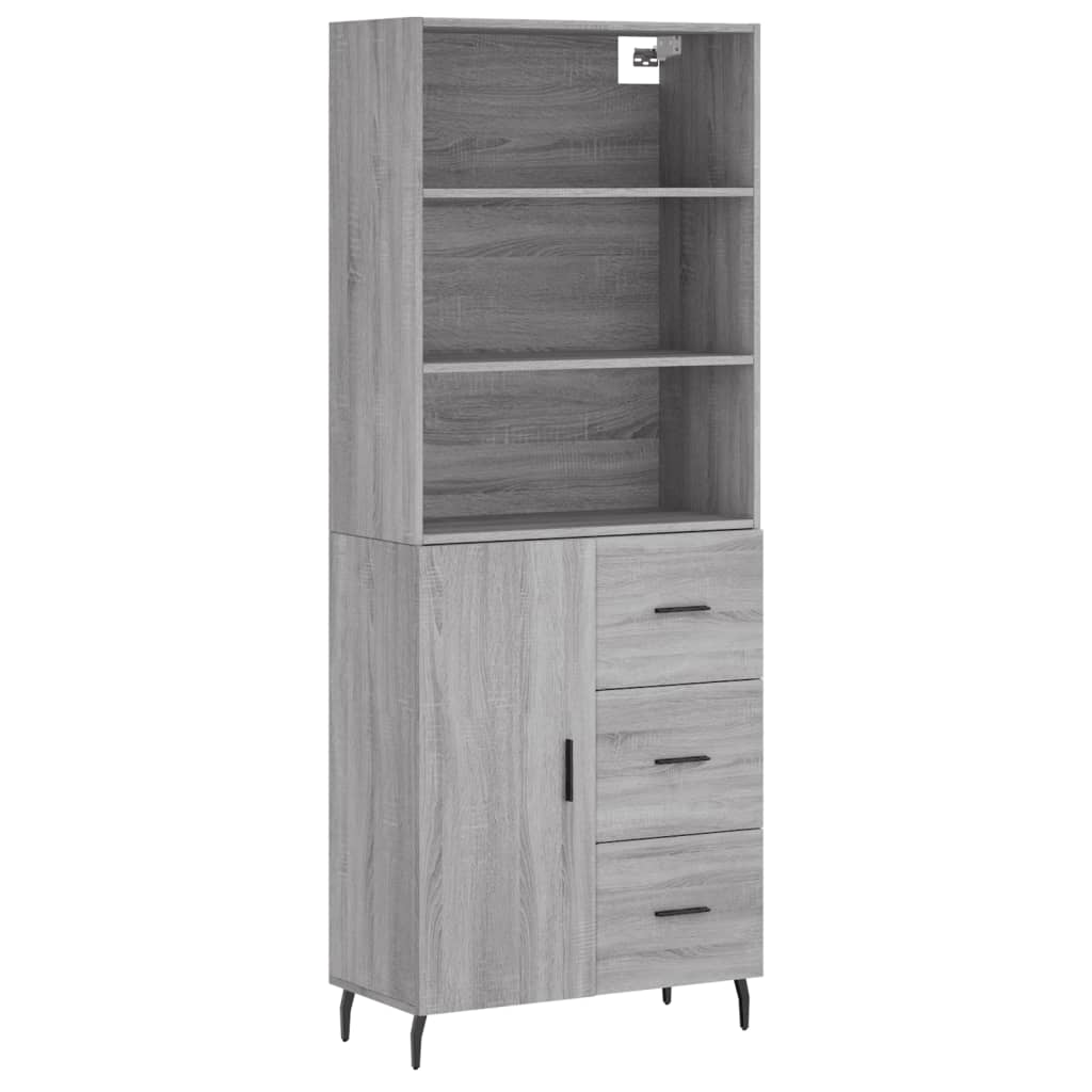 Buffet haut Sonoma gris 69,5x34x180 cm Bois d'ingénierie - XIOS