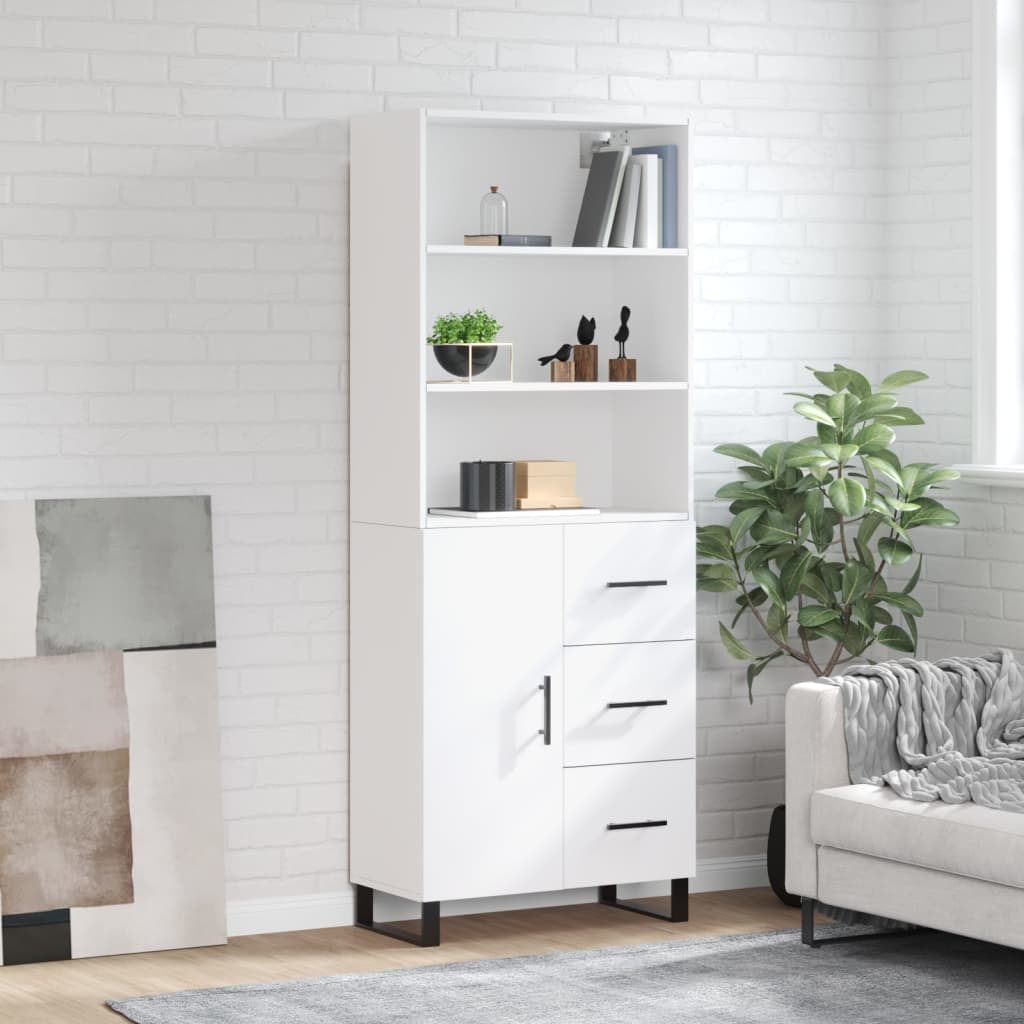 Buffet haut Blanc 69,5x34x180 cm Bois d'ingénierie - XIOS