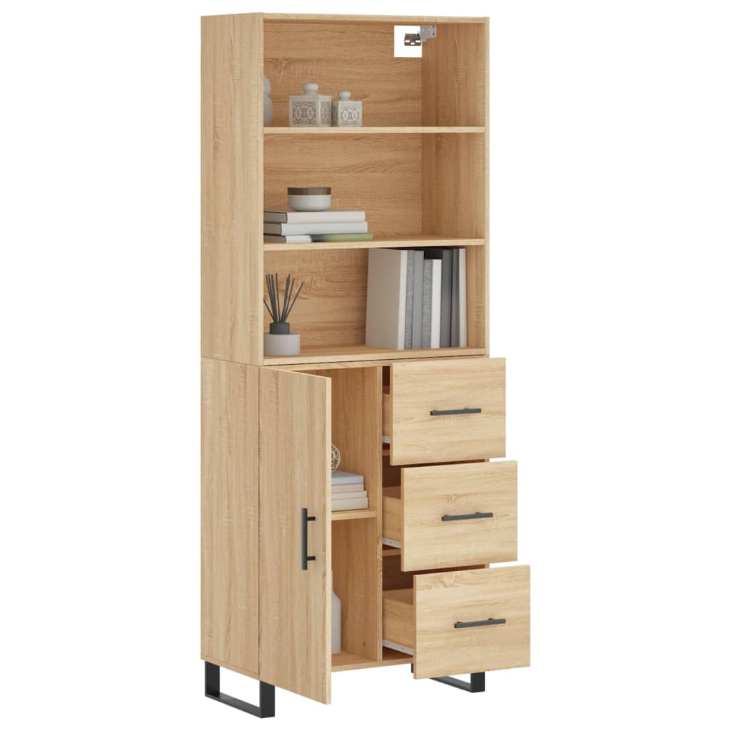 Buffet haut Chêne sonoma 69,5x34x180 cm Bois d'ingénierie - XIOS