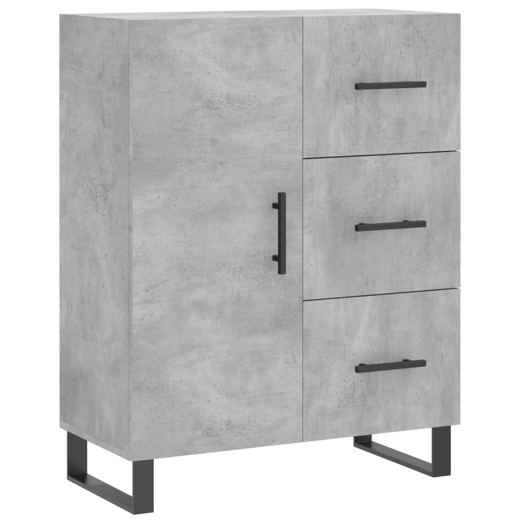 Buffet haut Gris béton 69,5x34x180 cm Bois d'ingénierie - XIOS