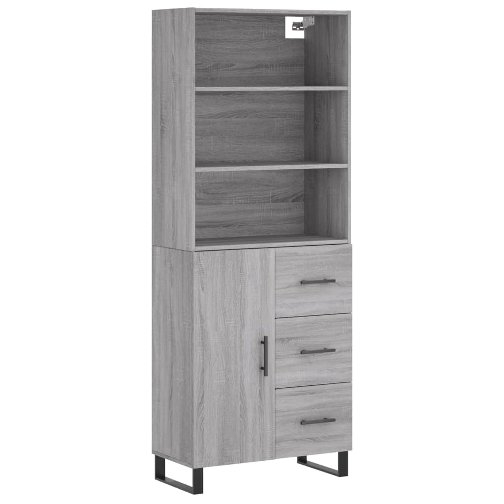 Buffet haut Sonoma gris 69,5x34x180 cm Bois d'ingénierie - XIOS