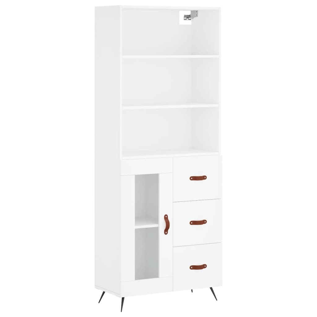 Buffet haut Blanc 69,5x34x180 cm Bois d'ingénierie - XIOS