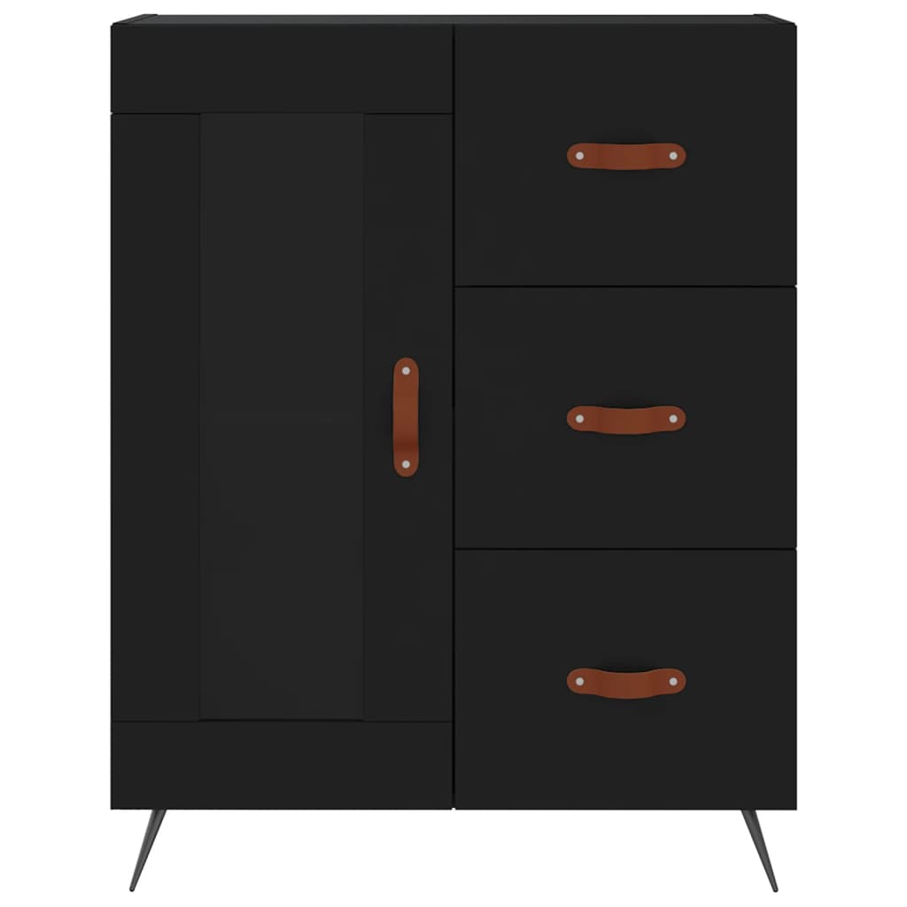 Buffet haut Noir 69,5x34x180 cm Bois d'ingénierie - XIOS
