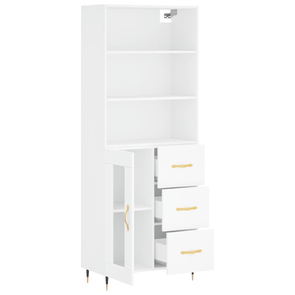 Buffet haut Blanc 69,5x34x180 cm Bois d'ingénierie - XIOS