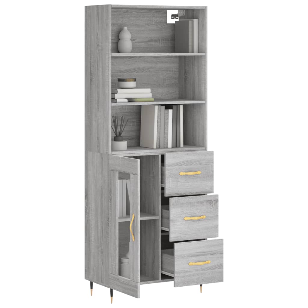 Buffet haut Sonoma gris 69,5x34x180 cm Bois d'ingénierie - XIOS