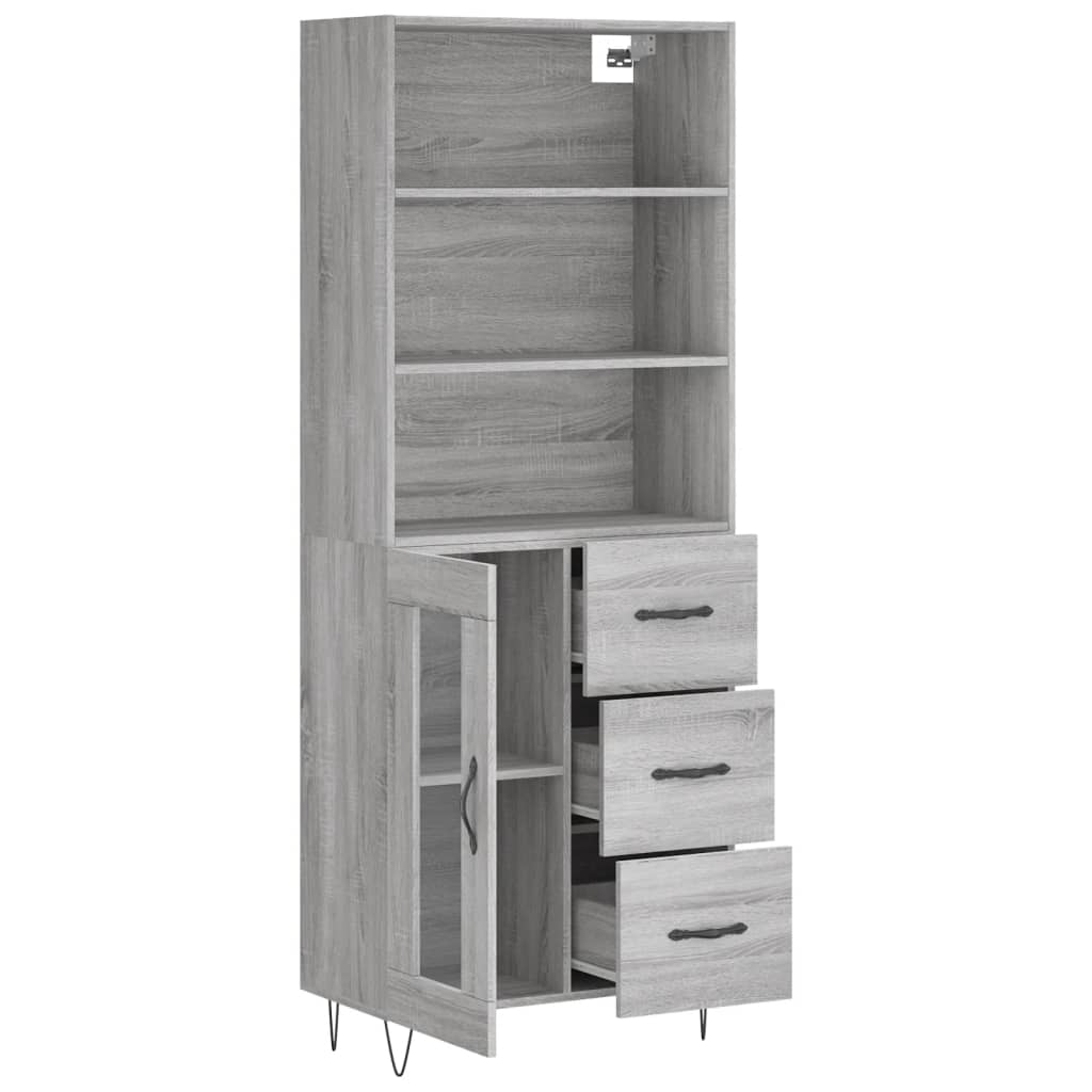 Buffet haut Sonoma gris 69,5x34x180 cm Bois d'ingénierie - XIOS