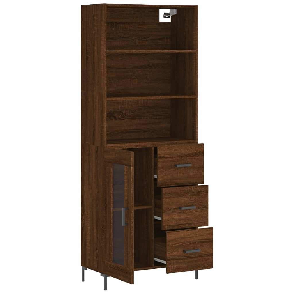 Buffet haut Chêne marron 69,5x34x180 cm Bois d'ingénierie - XIOS
