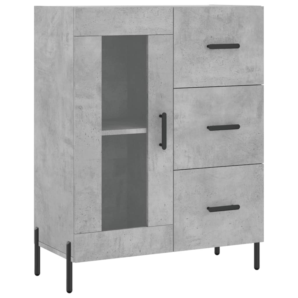Buffet haut Gris béton 69,5x34x180 cm Bois d'ingénierie - XIOS