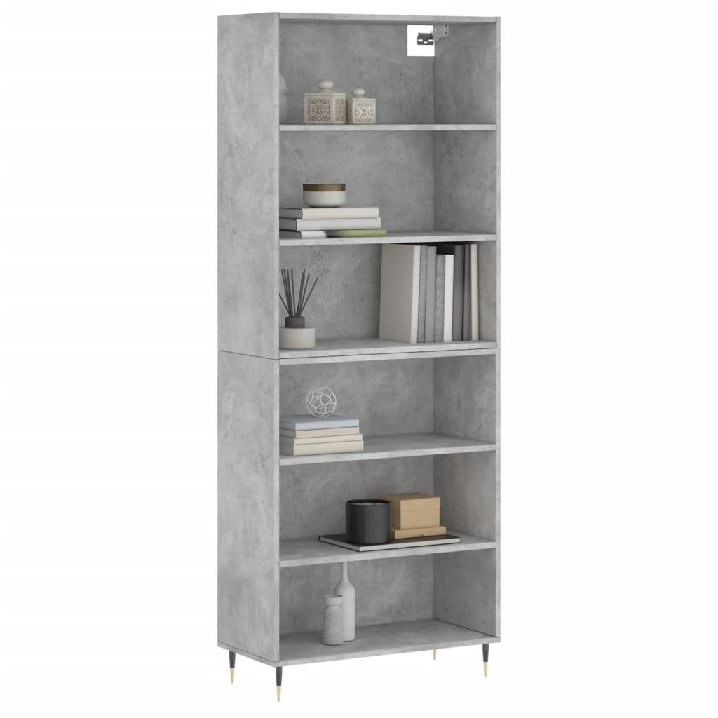 Buffet gris béton 69,5x32,5x180 cm bois d'ingénierie - XIOS