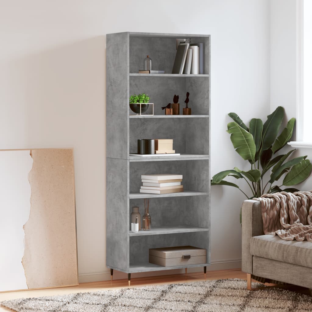 Buffet gris béton 69,5x32,5x180 cm bois d'ingénierie - XIOS