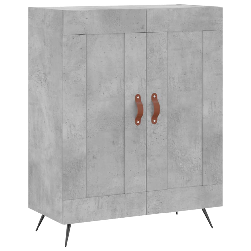 Buffet haut Gris béton 69,5x34x180 cm Bois d'ingénierie - XIOS