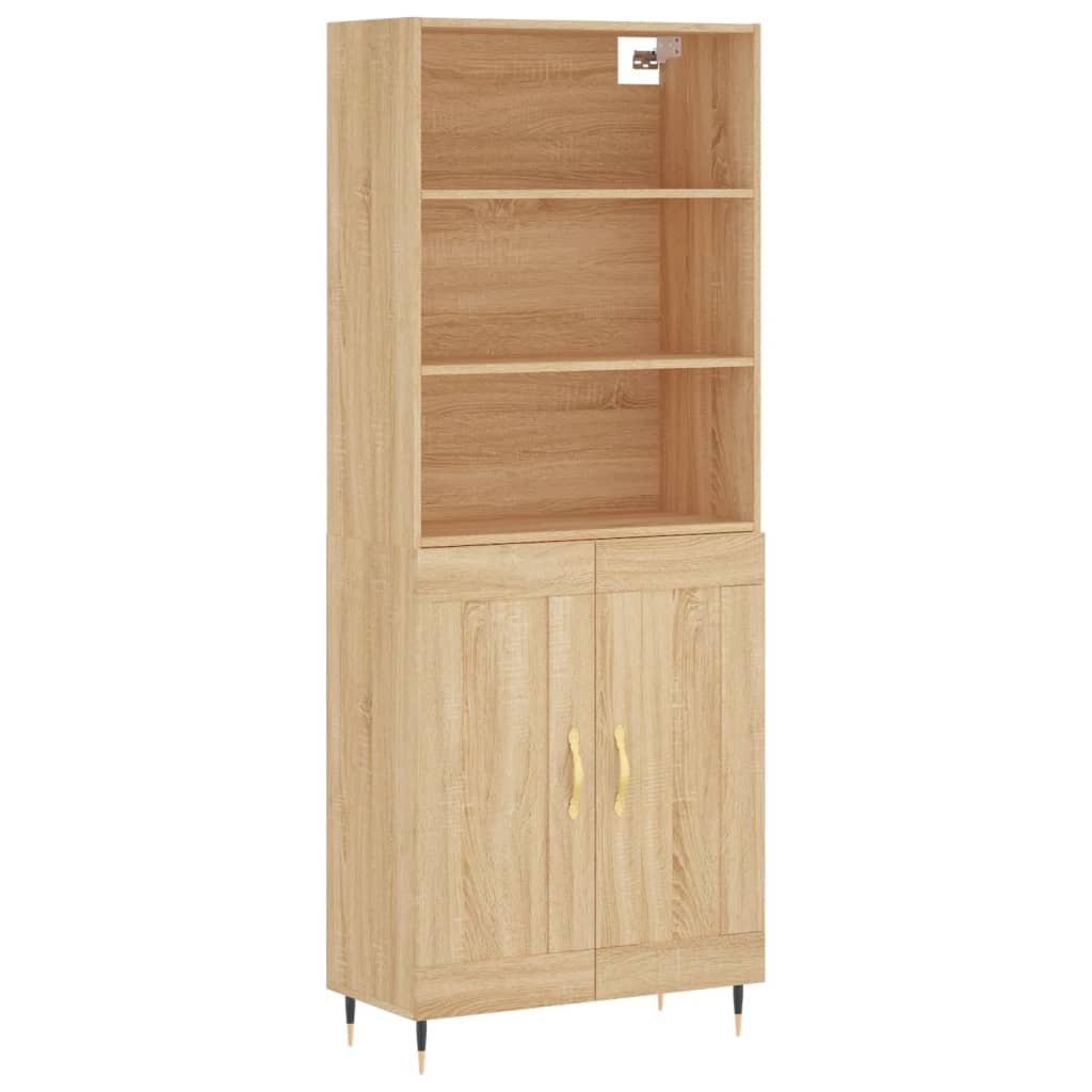 Buffet haut Chêne sonoma 69,5x34x180 cm Bois d'ingénierie - XIOS