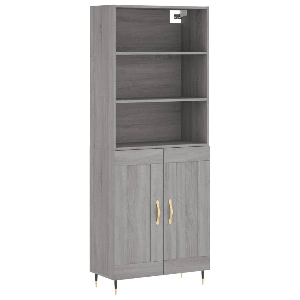 Buffet haut Sonoma gris 69,5x34x180 cm Bois d'ingénierie - XIOS