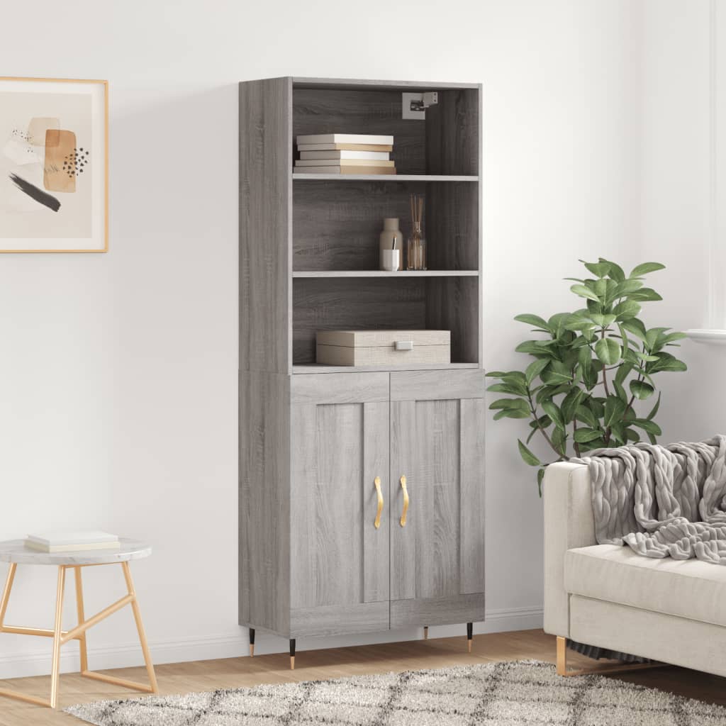 Buffet haut Sonoma gris 69,5x34x180 cm Bois d'ingénierie - XIOS