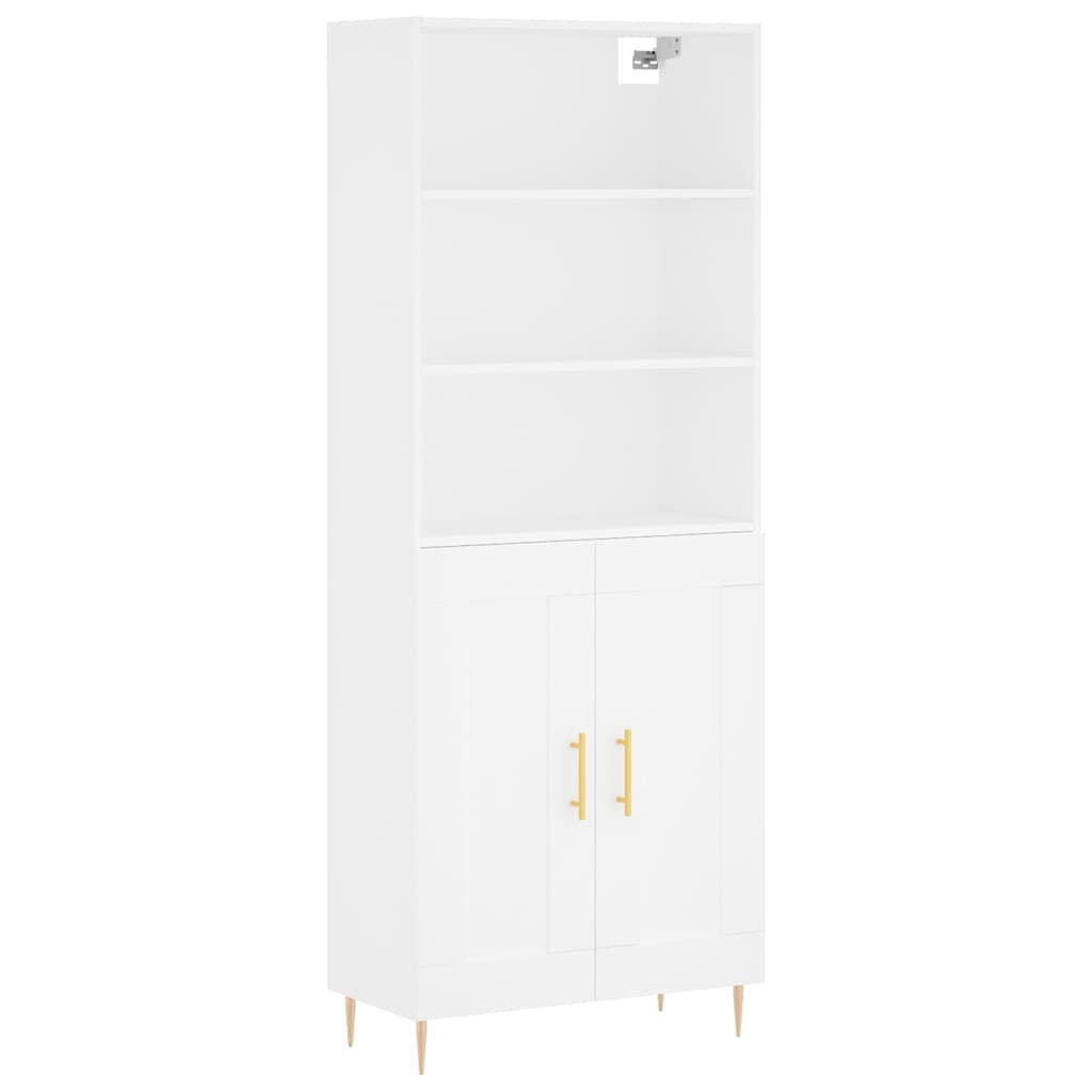 Buffet haut Blanc 69,5x34x180 cm Bois d'ingénierie