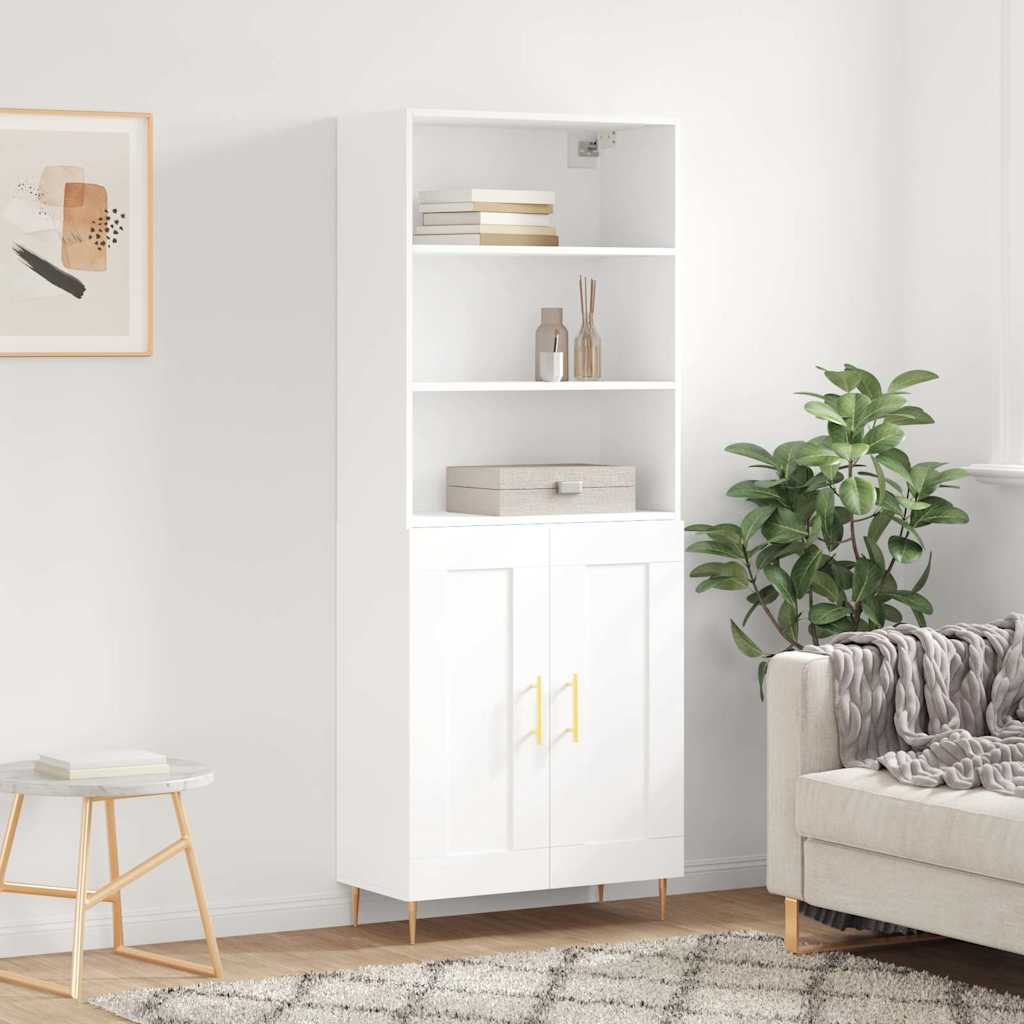 Buffet haut Blanc 69,5x34x180 cm Bois d'ingénierie - XIOS