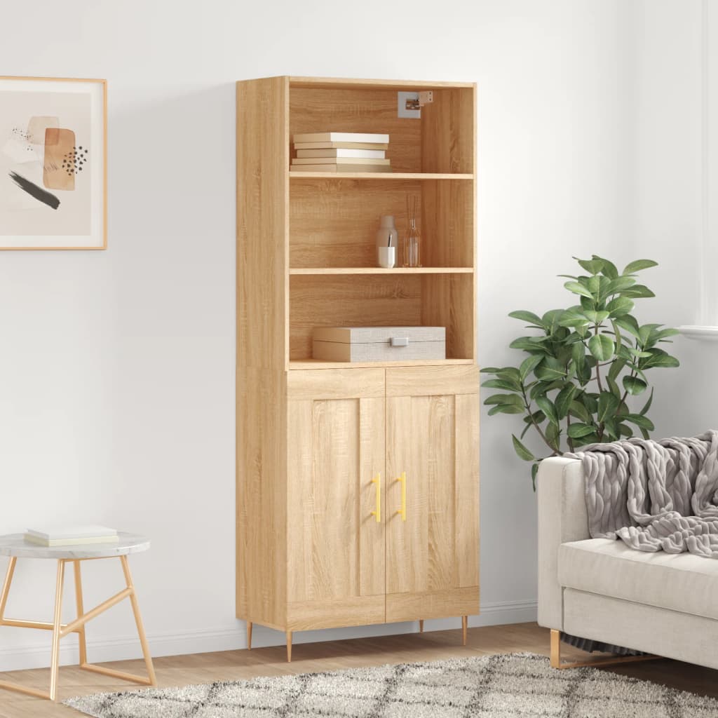 Buffet haut Chêne sonoma 69,5x34x180 cm Bois d'ingénierie - XIOS