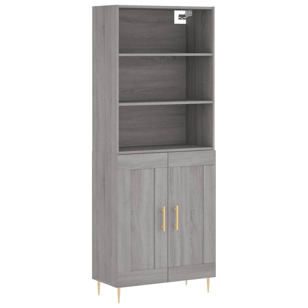 Buffet haut Sonoma gris 69,5x34x180 cm Bois d'ingénierie - XIOS