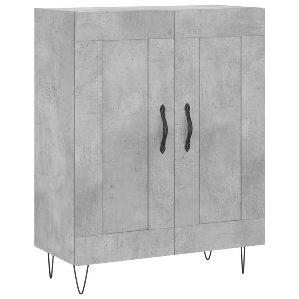 Buffet haut Gris béton 69,5x34x180 cm Bois d'ingénierie - XIOS