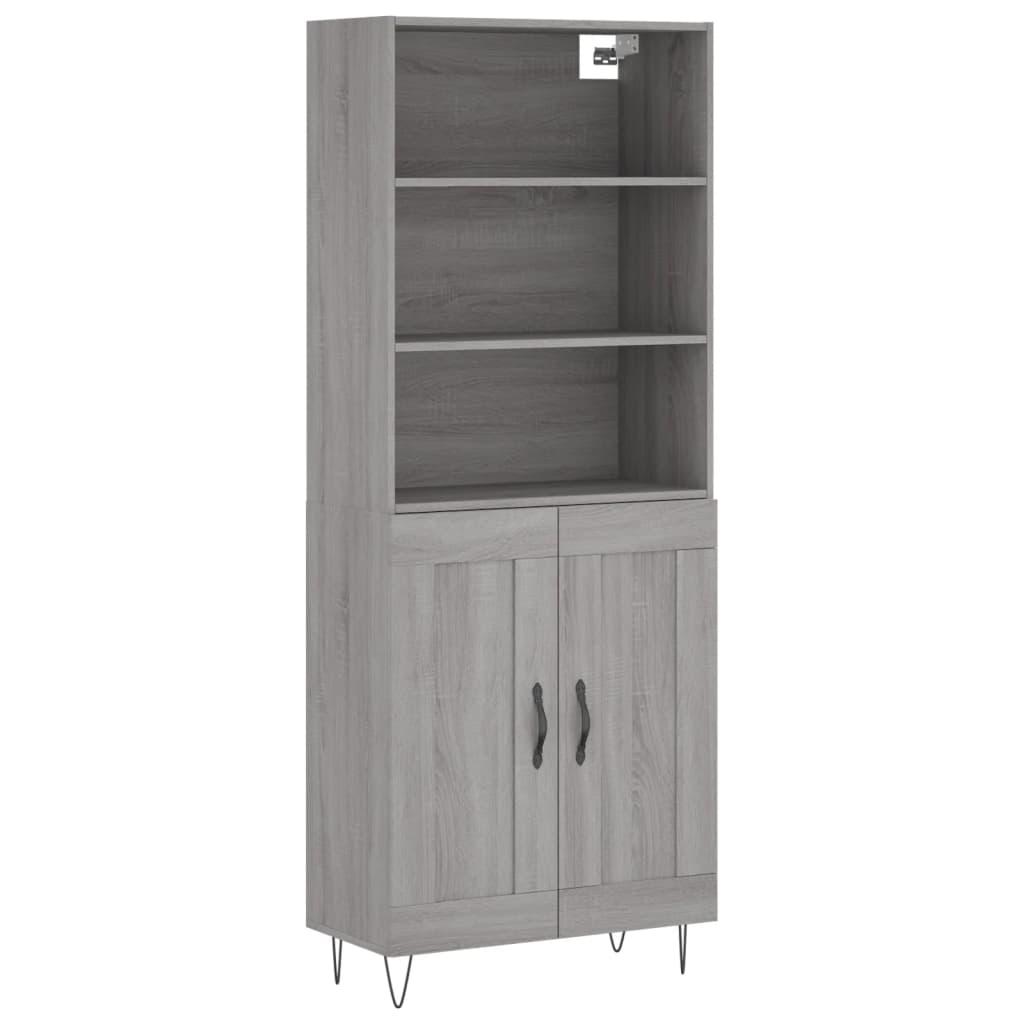 Buffet haut Sonoma gris 69,5x34x180 cm Bois d'ingénierie - XIOS