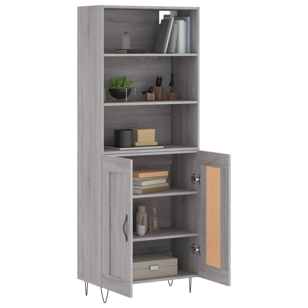 Buffet haut Sonoma gris 69,5x34x180 cm Bois d'ingénierie - XIOS