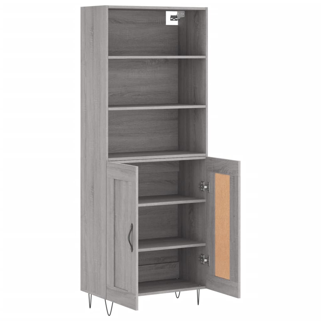 Buffet haut Sonoma gris 69,5x34x180 cm Bois d'ingénierie - XIOS
