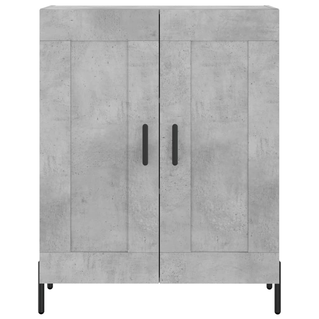 Buffet haut Gris béton 69,5x34x180 cm Bois d'ingénierie - XIOS