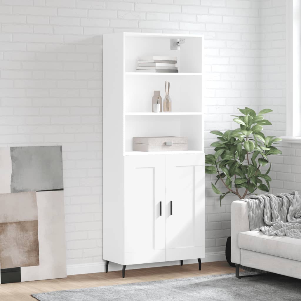 Buffet haut Blanc 69,5x34x180 cm Bois d'ingénierie - XIOS