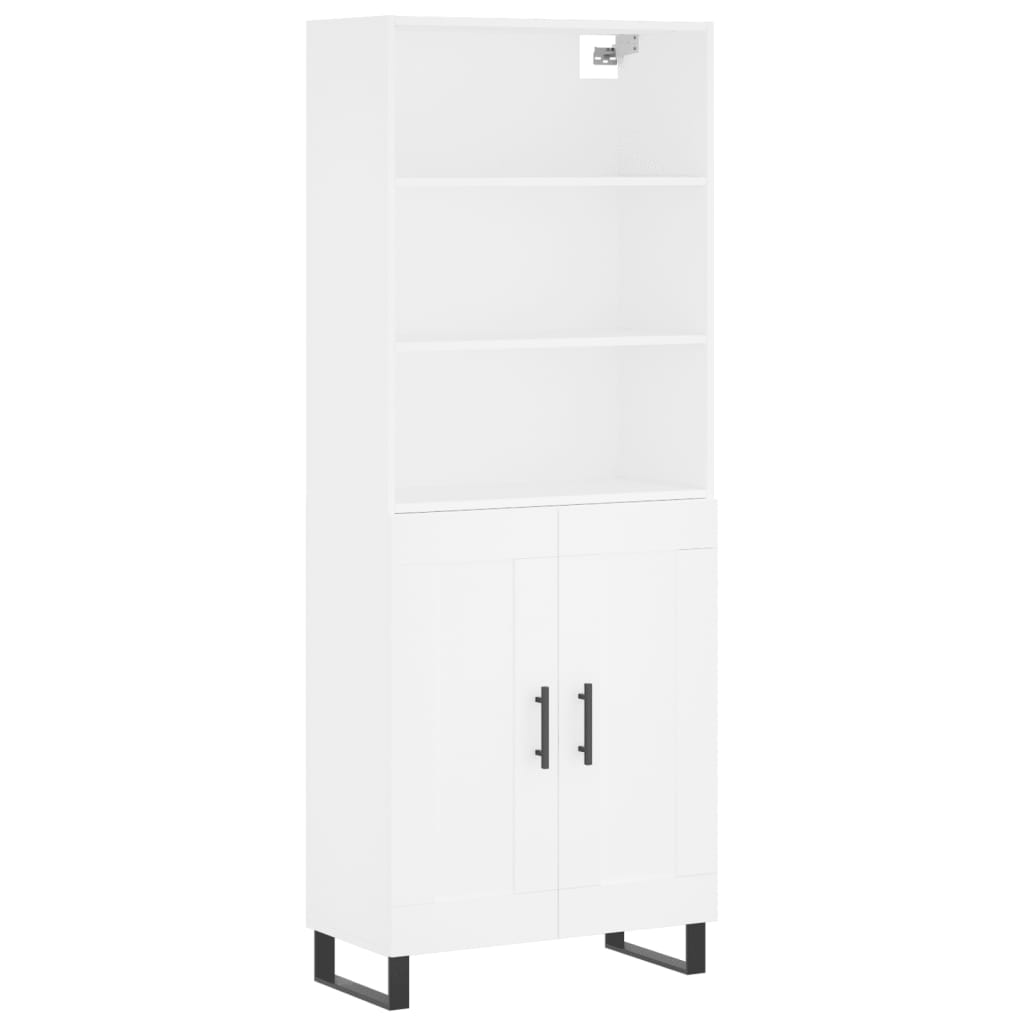Buffet haut Blanc 69,5x34x180 cm Bois d'ingénierie