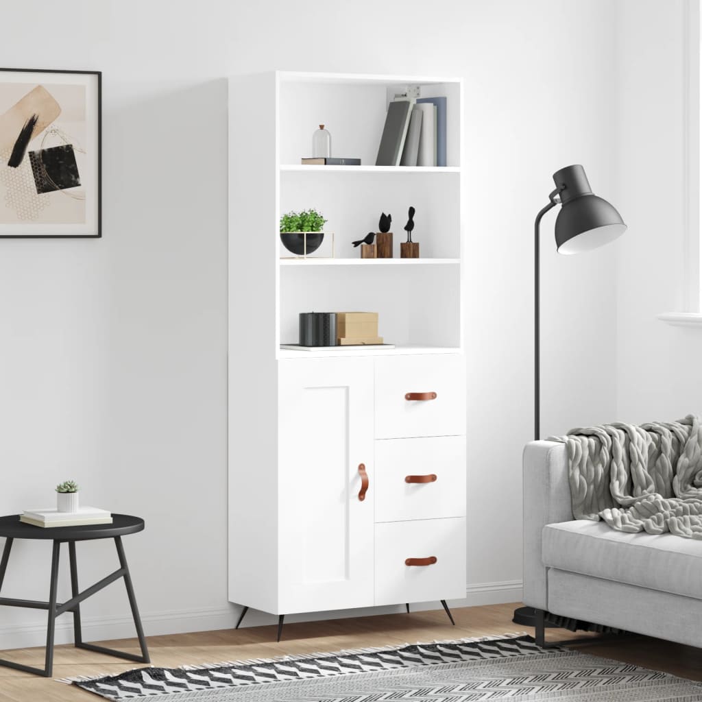 Buffet haut Blanc 69,5x34x180 cm Bois d'ingénierie - XIOS