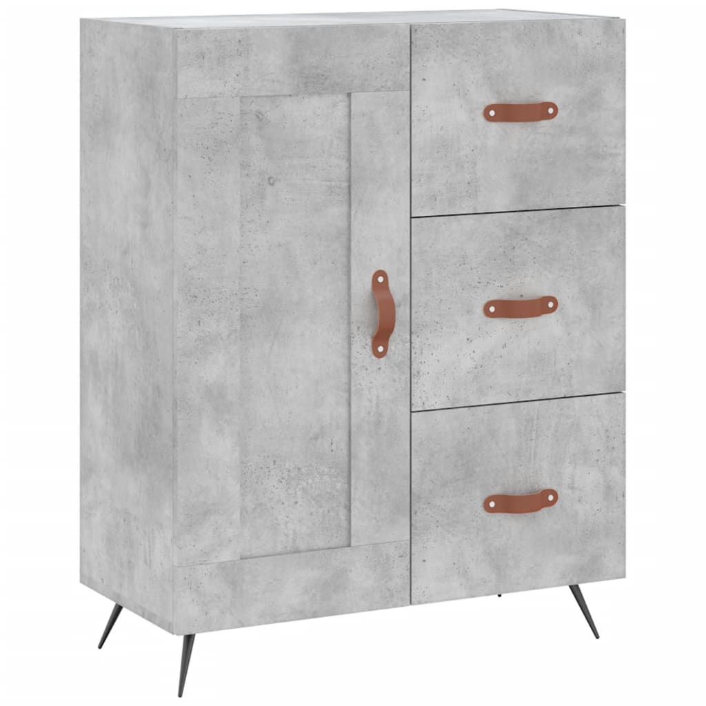 Buffet haut Gris béton 69,5x34x180 cm Bois d'ingénierie - XIOS