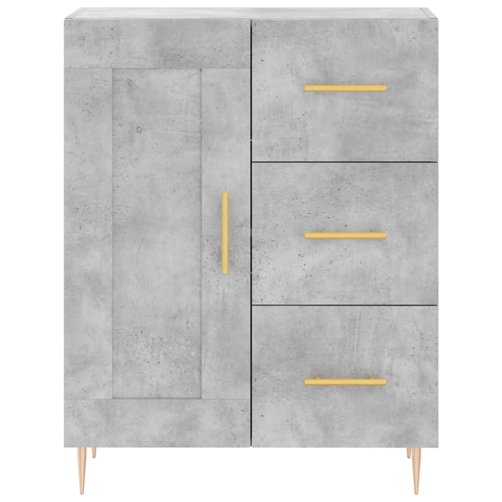 Buffet haut Gris béton 69,5x34x180 cm Bois d'ingénierie - XIOS