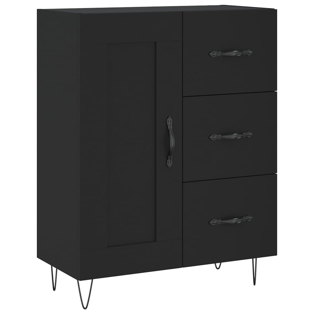 Buffet haut Noir 69,5x34x180 cm Bois d'ingénierie - XIOS