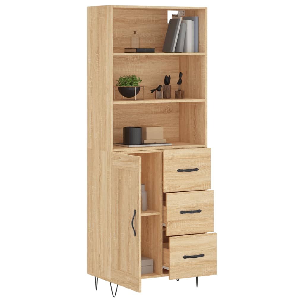 Buffet haut Chêne sonoma 69,5x34x180 cm Bois d'ingénierie - XIOS