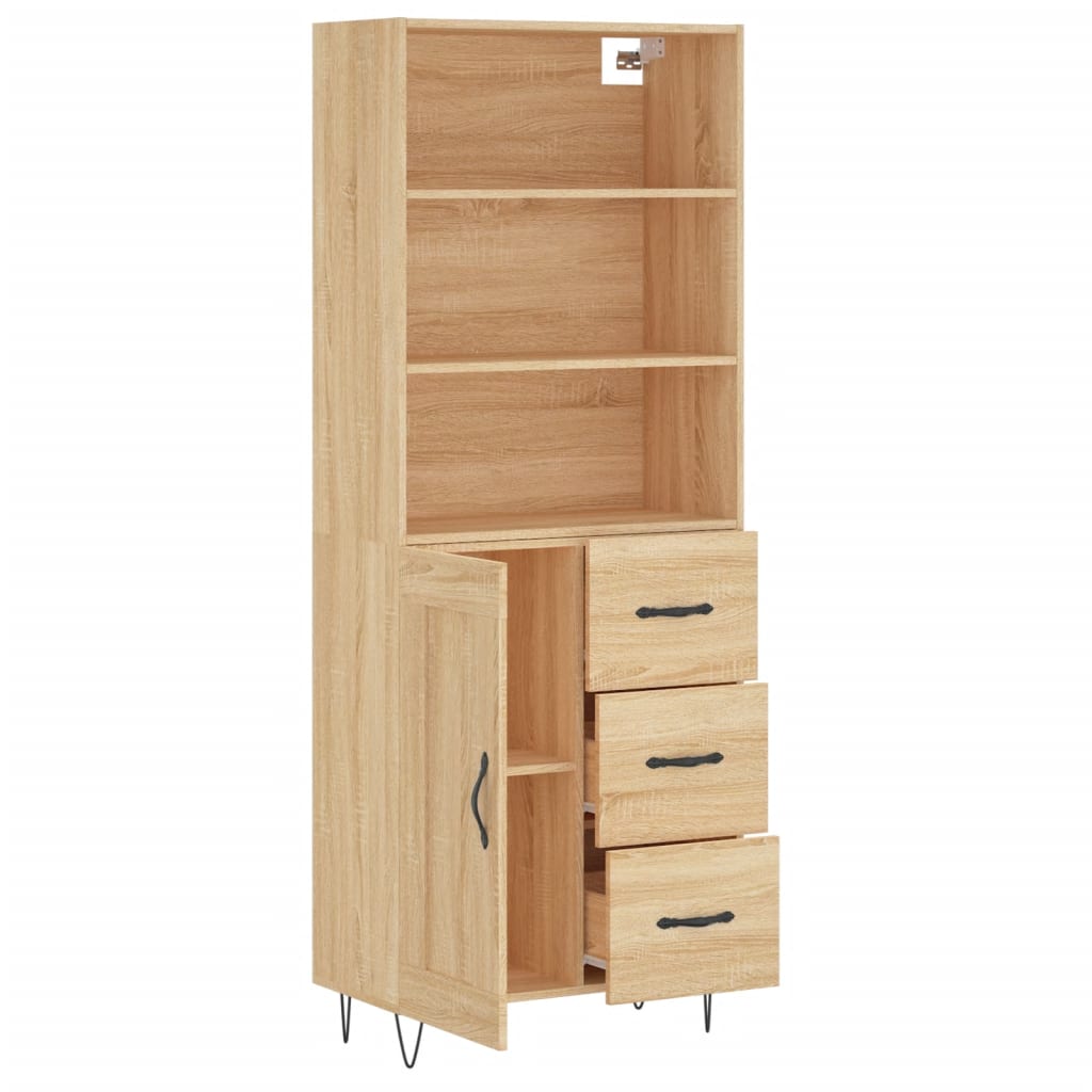 Buffet haut Chêne sonoma 69,5x34x180 cm Bois d'ingénierie - XIOS