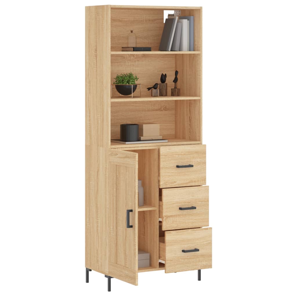 Buffet haut Chêne sonoma 69,5x34x180 cm Bois d'ingénierie - XIOS