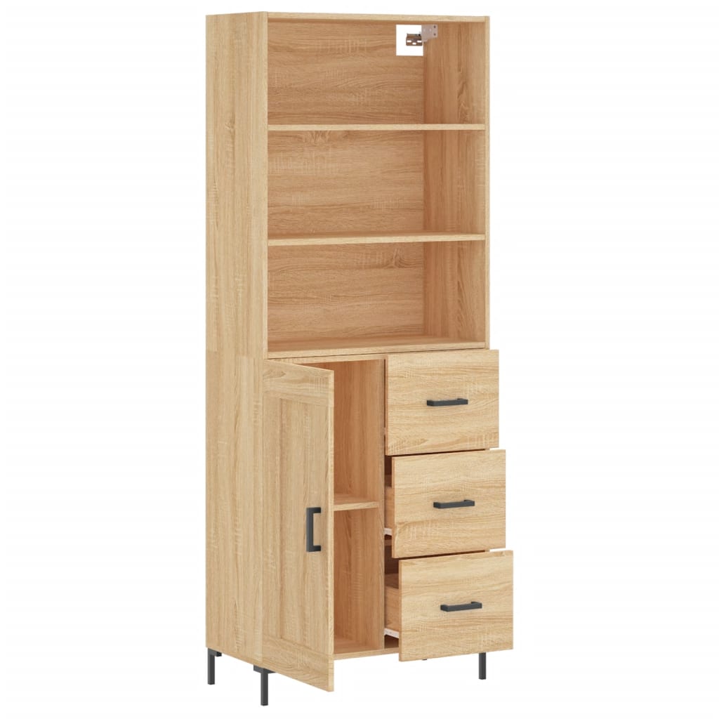 Buffet haut Chêne sonoma 69,5x34x180 cm Bois d'ingénierie - XIOS