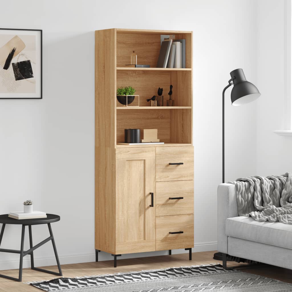 Buffet haut Chêne sonoma 69,5x34x180 cm Bois d'ingénierie - XIOS