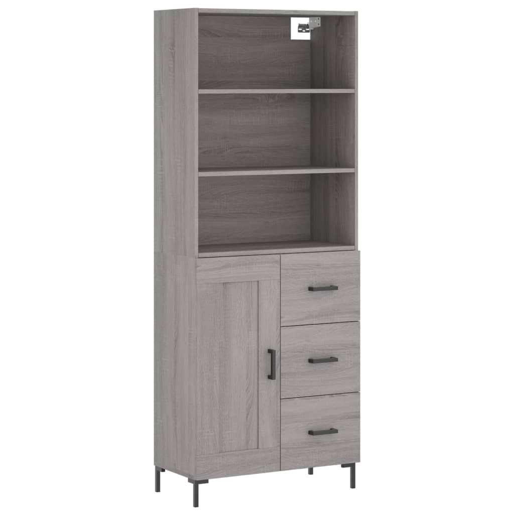 Buffet haut Sonoma gris 69,5x34x180 cm Bois d'ingénierie - XIOS