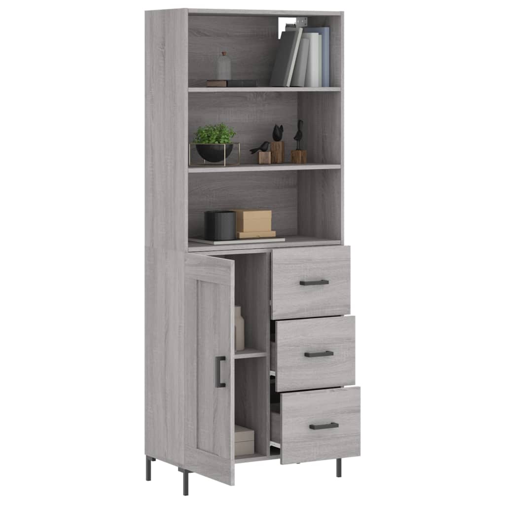 Buffet haut Sonoma gris 69,5x34x180 cm Bois d'ingénierie - XIOS