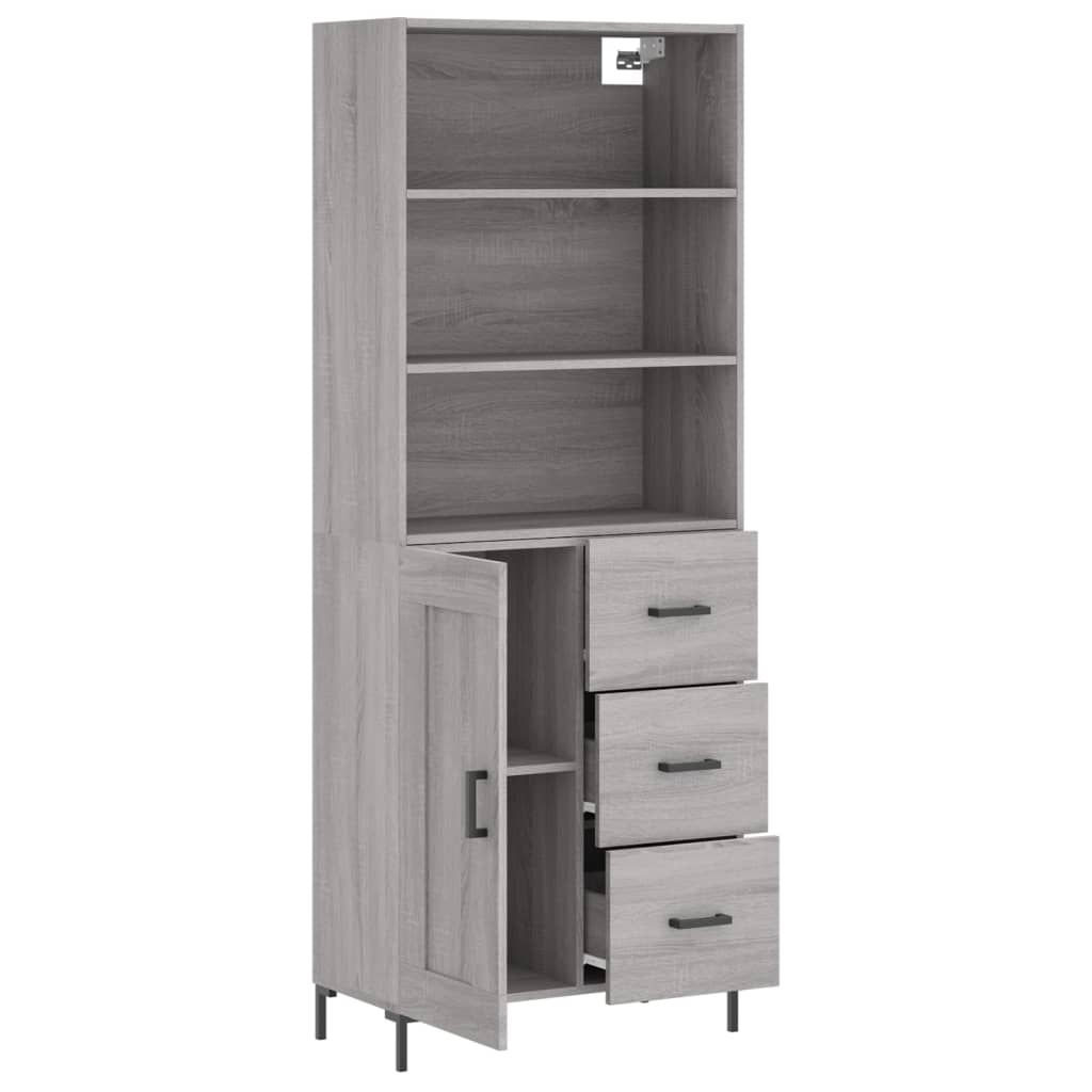 Buffet haut Sonoma gris 69,5x34x180 cm Bois d'ingénierie - XIOS
