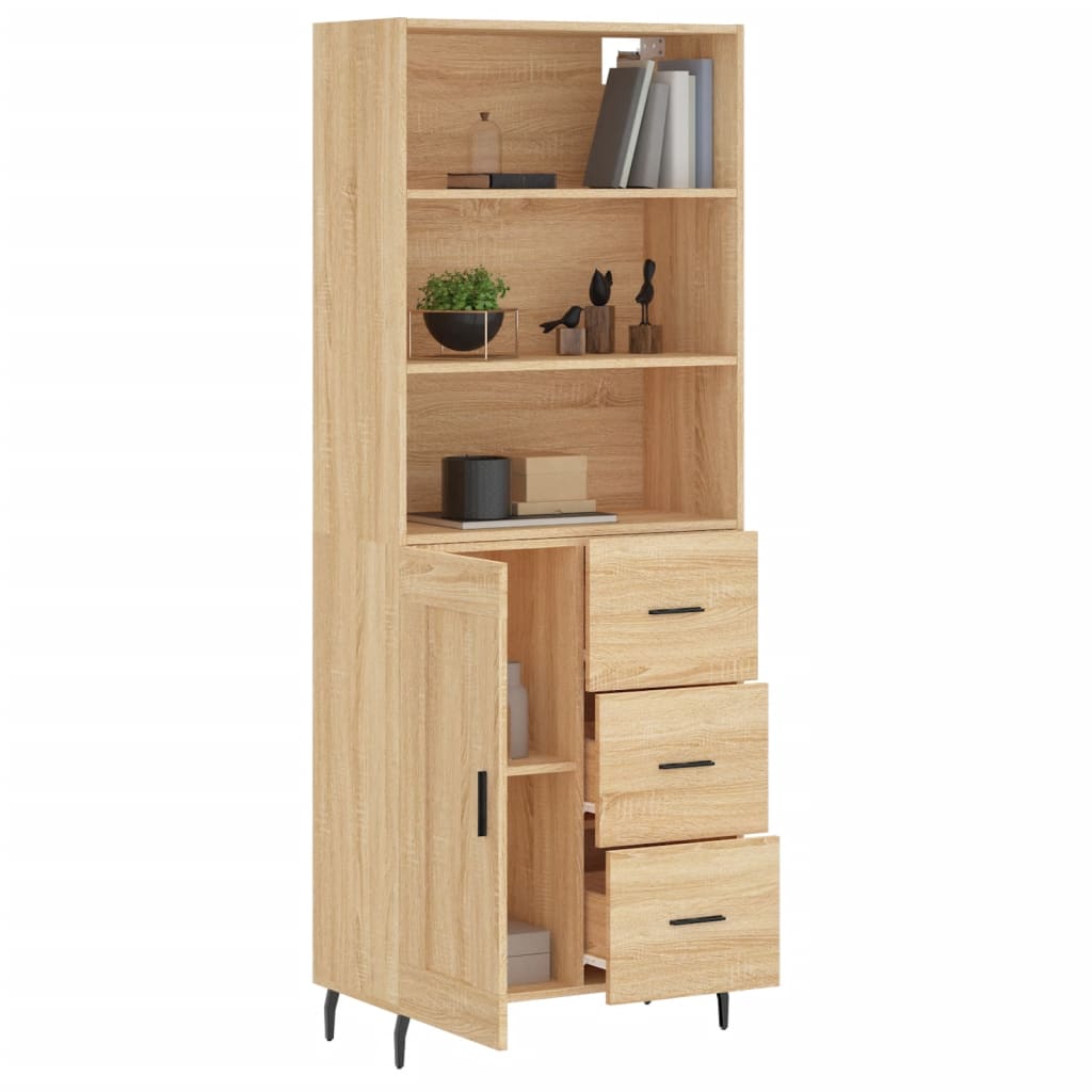 Buffet haut Chêne sonoma 69,5x34x180 cm Bois d'ingénierie - XIOS