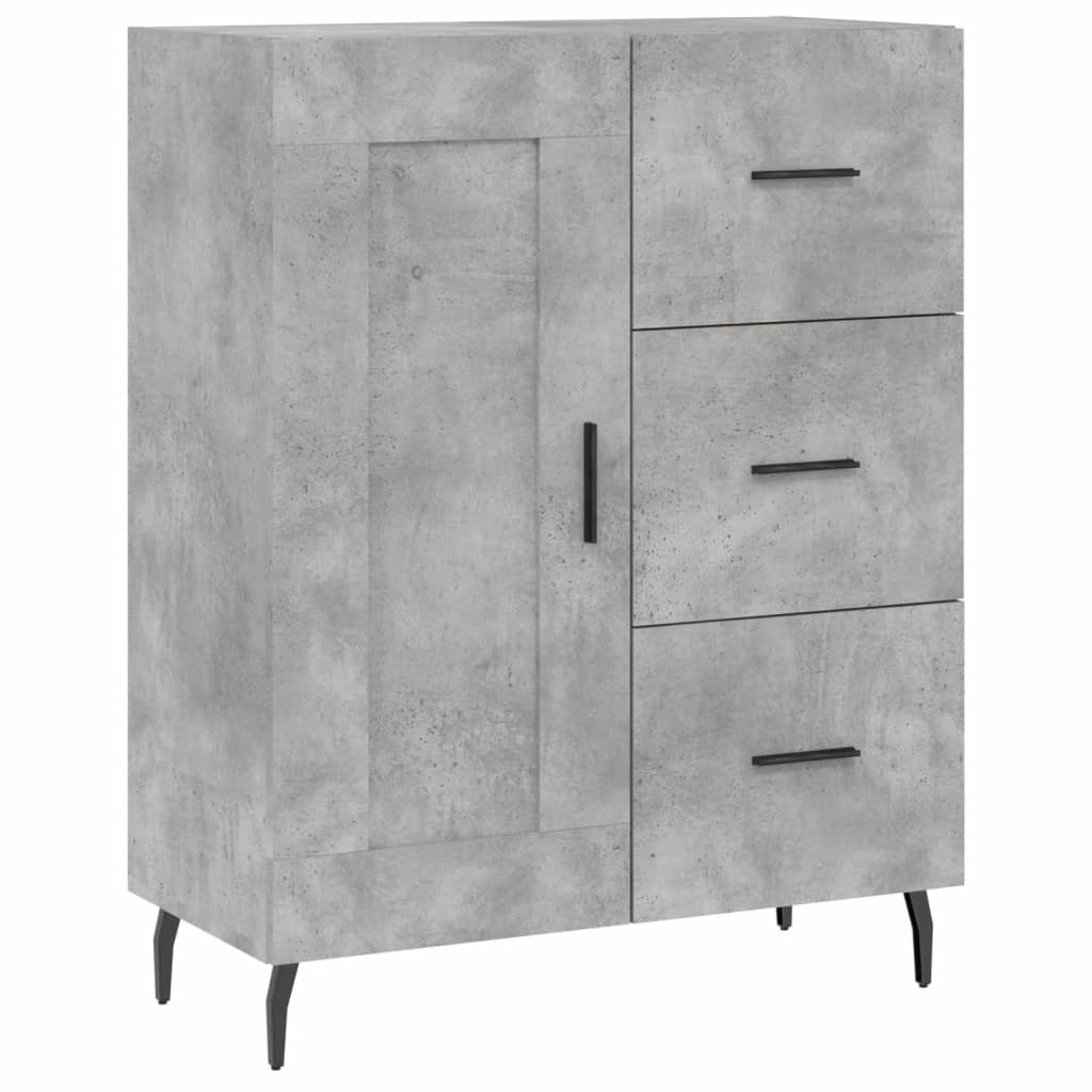 Buffet haut Gris béton 69,5x34x180 cm Bois d'ingénierie - XIOS