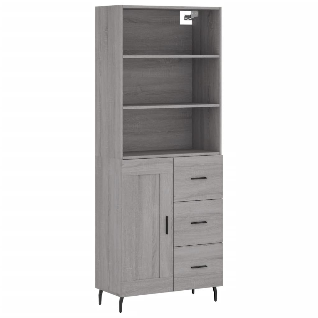 Buffet haut Sonoma gris 69,5x34x180 cm Bois d'ingénierie - XIOS